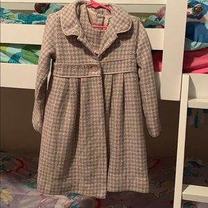 Pink and Gray houndstooth dress and coat set